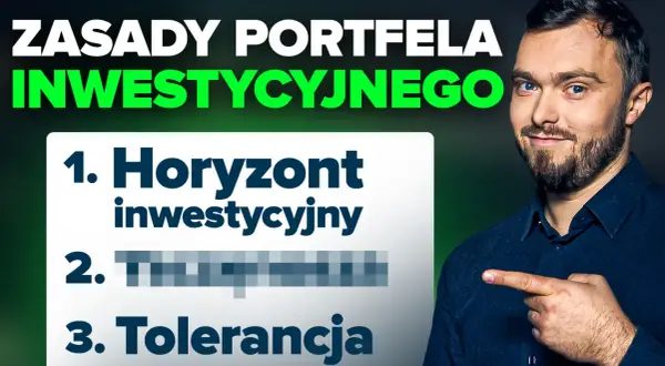 Mężczyzna wskazuje na listę zasad portfela inwestycyjnego: horyzont, ... i tolerancja.